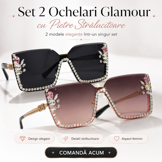 Set 2 Ochelari Glamour - cu Pietre Strălucitoare