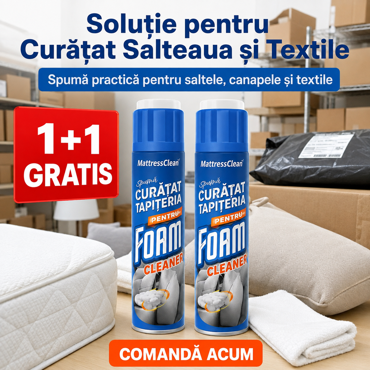 Soluție pentru Curǎțat Salteaua și Textile 1+1 GRATIS