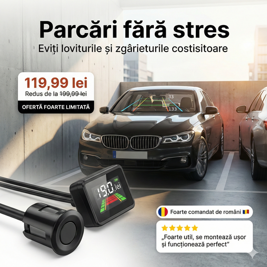 ParkSafe Pro™ – Senzor de parcare auto pentru manevre fără stres