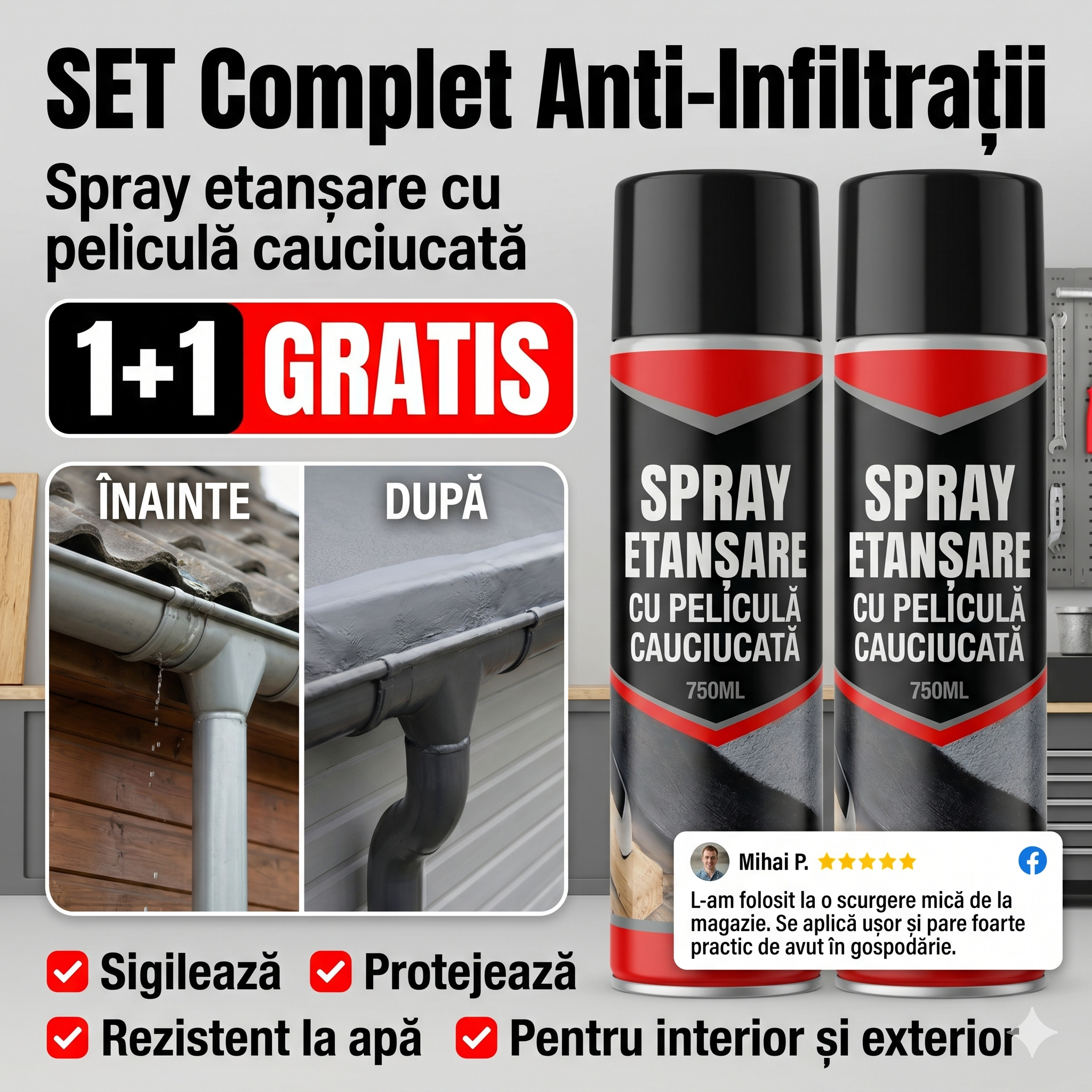 SET Complet Anti-Infiltrații 750ML — 1+1 GRATIS