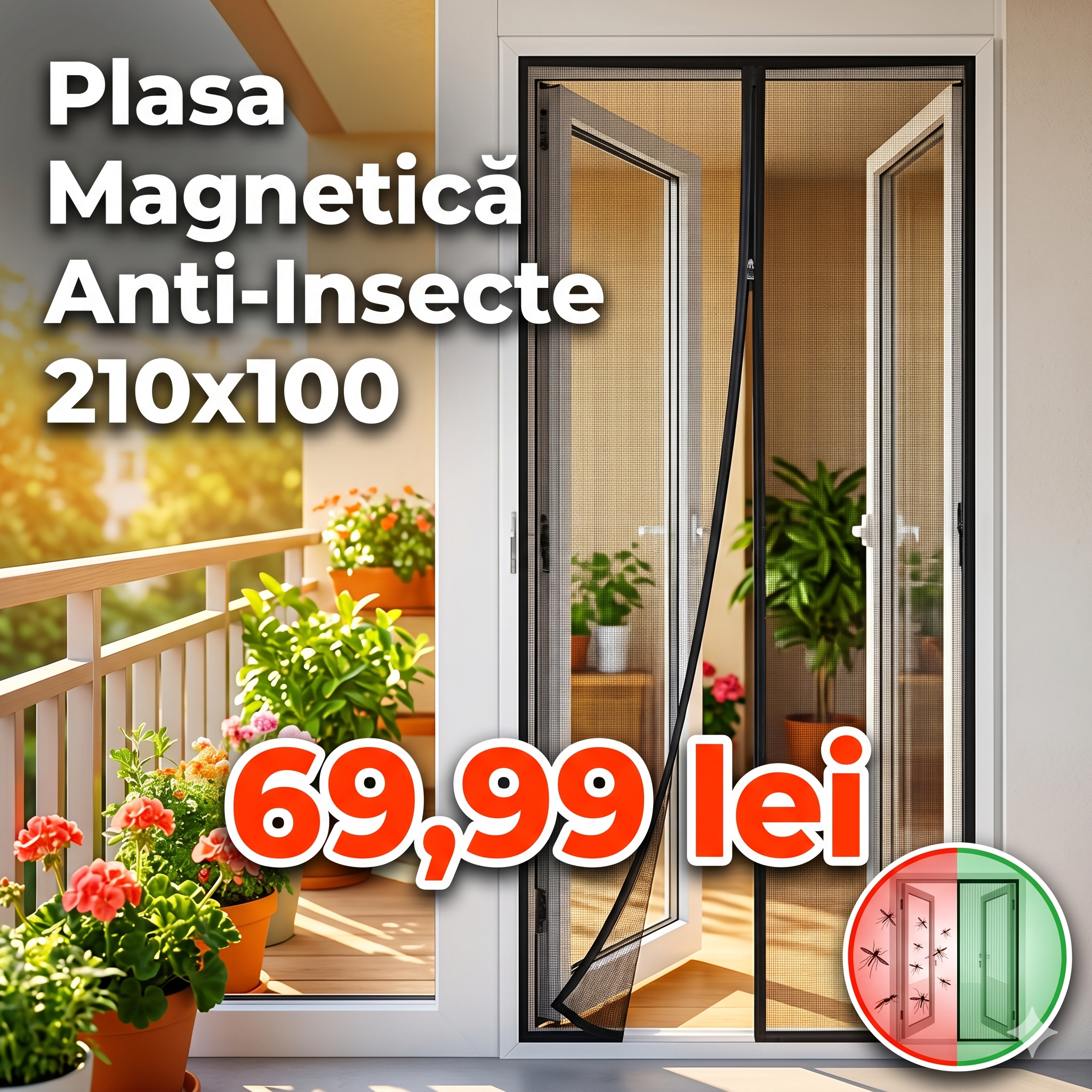 Plasa Magnetica Anti-Insecte 210x100