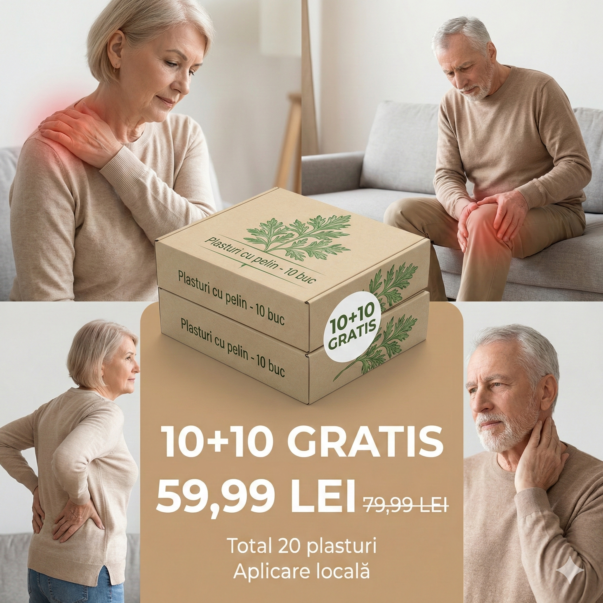 Plasturi din Pelin – Fără Durere 10+10 GRATIS