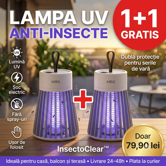 Lampă UV Anti-Insecte - InsectoClear™ 1+1 GRATIS